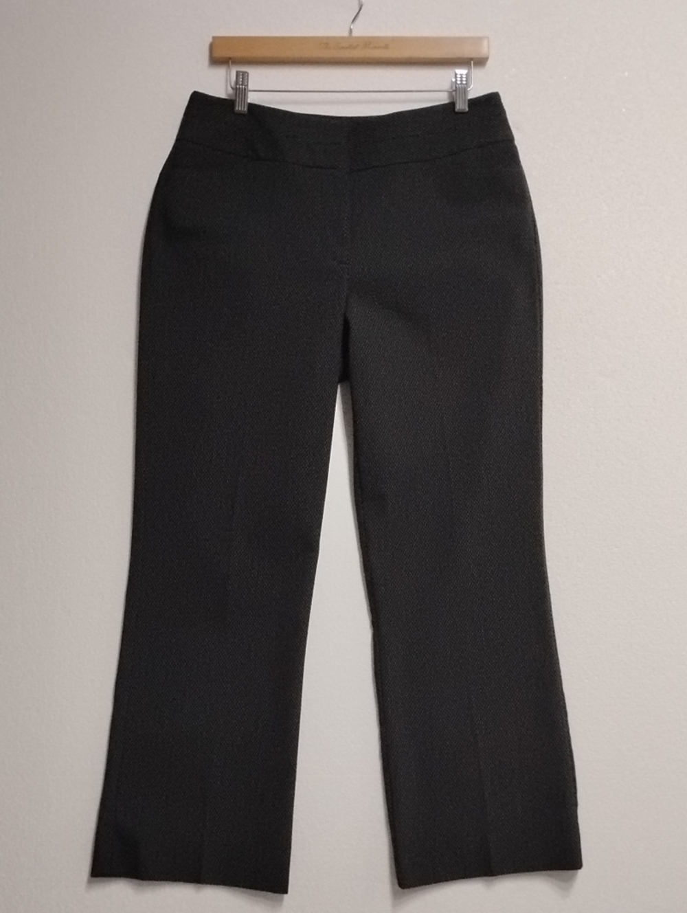 Ann Taylor Loft Womens Black Textured Stretch Pants Size 8 Curvy